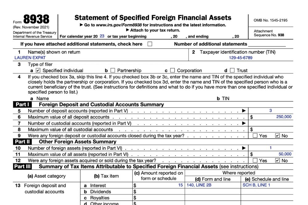 Form 8938 Filing Requirements & Foreign Asset Reporting