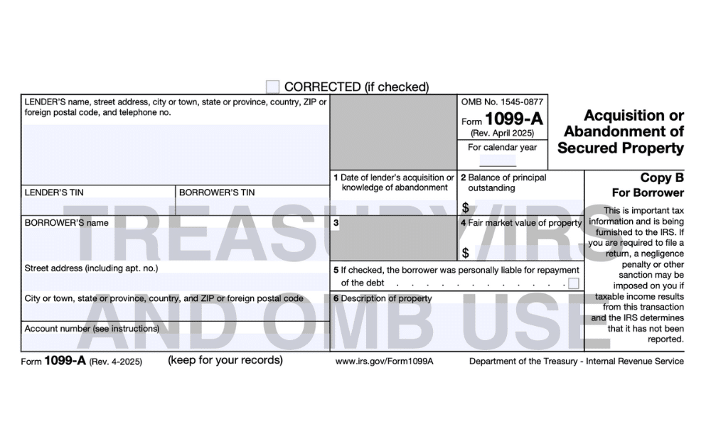 Form 1099A