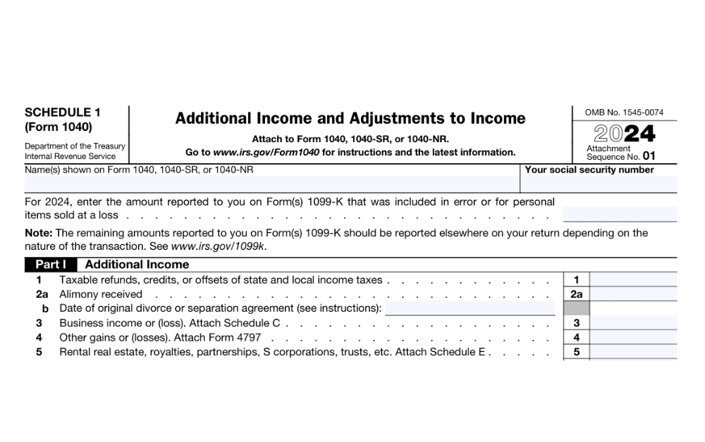 schedule 1 form 1040